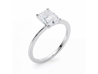 3 Carat Radiant Lab Grown IGI G/VS1 Diamond Solitaire Ring in 10K White Gold