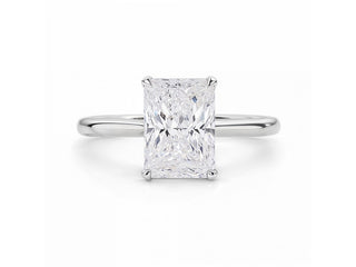 3 Carat Radiant Lab Grown IGI G/VS1 Diamond Solitaire Ring in 10K White Gold