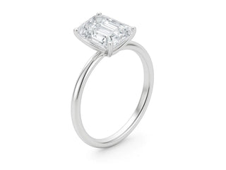 5 Carat Emerald Lab Grown IGI G/VS1 Diamond Solitaire Ring in 10K White Gold
