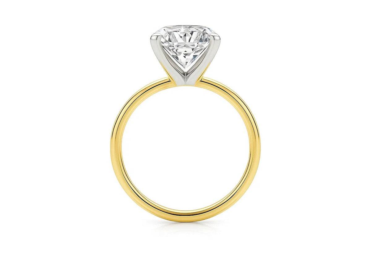 5 Carat Emerald Lab Grown IGI G/VS1 Diamond Solitaire Ring in 10K Yellow Gold