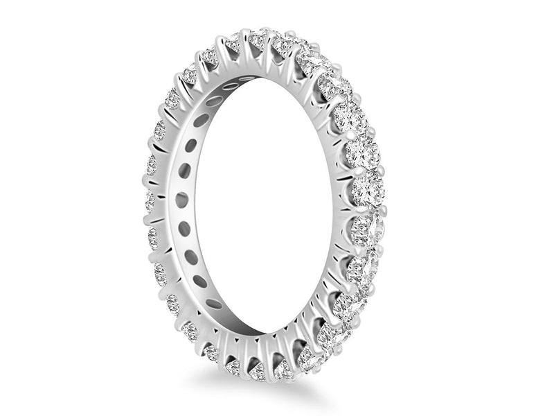 Classic Common Prong Round Diamond Eternity Ring in 14k White Gold