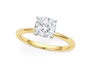 1.50Ct Cushion Lab Grown IGI G/VS1 Diamond Ring in 14K Yellow Gold