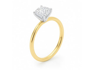1.50Ct Cushion Lab Grown IGI G/VS1 Diamond Ring in 14K Yellow Gold