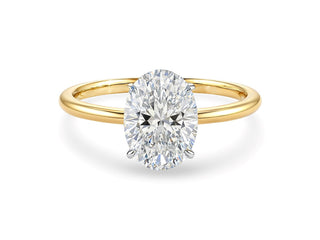 2 Carat Oval Lab Grown IGI G/VS1 Diamond Solitaire Ring in 14K Yellow Gold