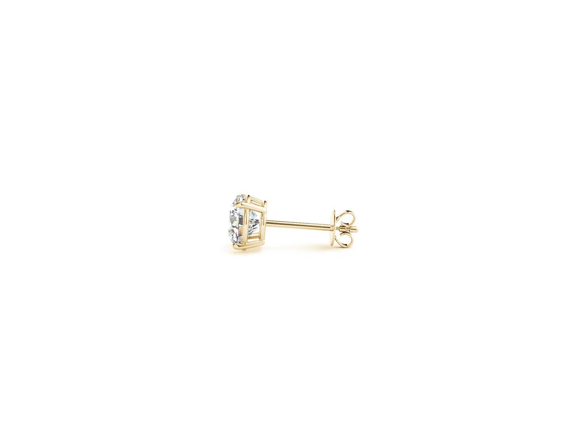 1 cttw Certified IGI Lab Grown Round Diamond Stud Earrings 14k Yellow Gold (G/VS2)