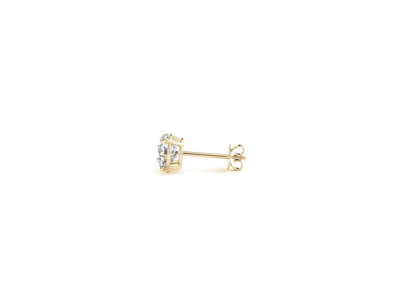 1 cttw Certified IGI Lab Grown Round Diamond Stud Earrings 14k Yellow Gold (G/VS2)