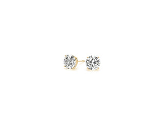 1 cttw Certified IGI Lab Grown Round Diamond Stud Earrings 14k Yellow Gold (G/VS2)
