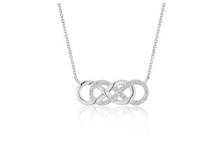 Double Infinity Diamond Pendant in 14k White Gold