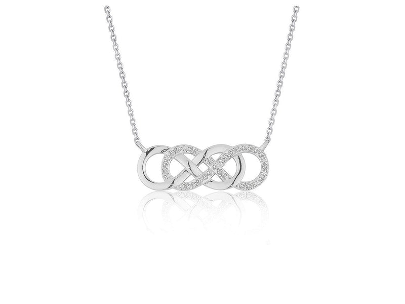 Double Infinity Diamond Pendant in 14k White Gold