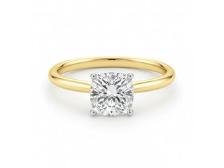 1.50Ct Cushion Lab Grown IGI G/VS1 Diamond Ring in 10K Yellow Gold