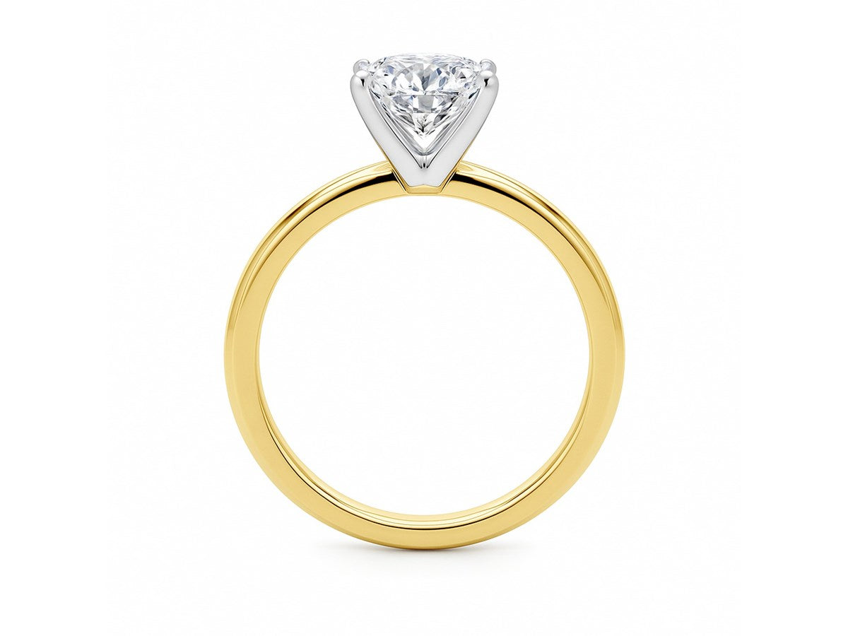 1.50Ct Cushion Lab Grown IGI G/VS1 Diamond Ring in 10K Yellow Gold