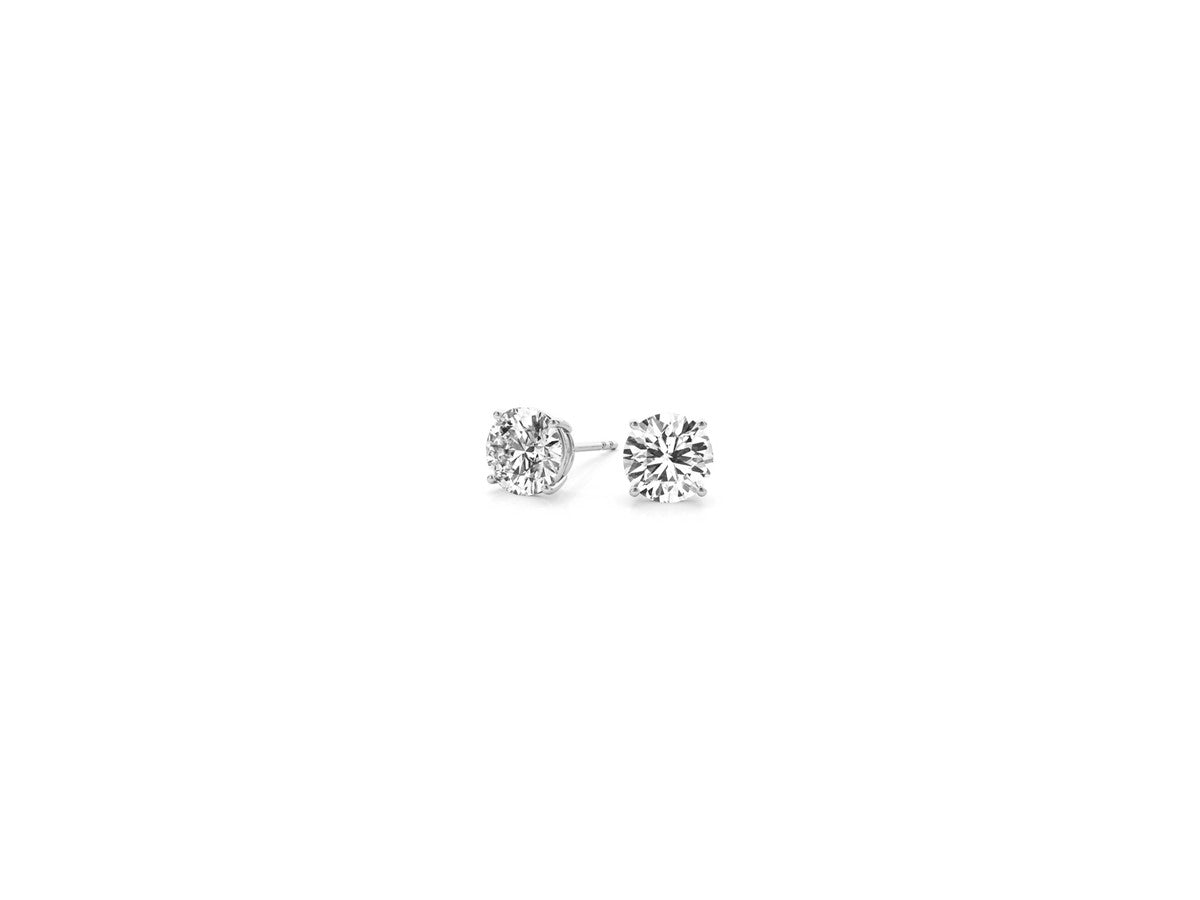 1/2 cttw Lab Grown Round Diamond Stud Earrings 14k White Gold (G/VS2)