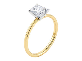 2 Carat Emerald Lab Grown IGI G/VS1 Diamond Solitaire Ring in 10K Yellow Gold