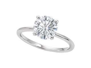 1 1/2 Carat Round Lab Grown IGI G/VS1 Diamond Solitaire Ring in 14K White Gold