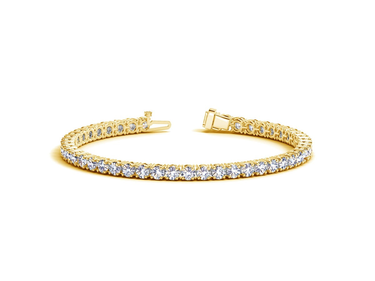 Lab Grown Round Diamond Tennis Bracelet in 14k Yellow Gold (10 cctw F/G  VS2/SI1)