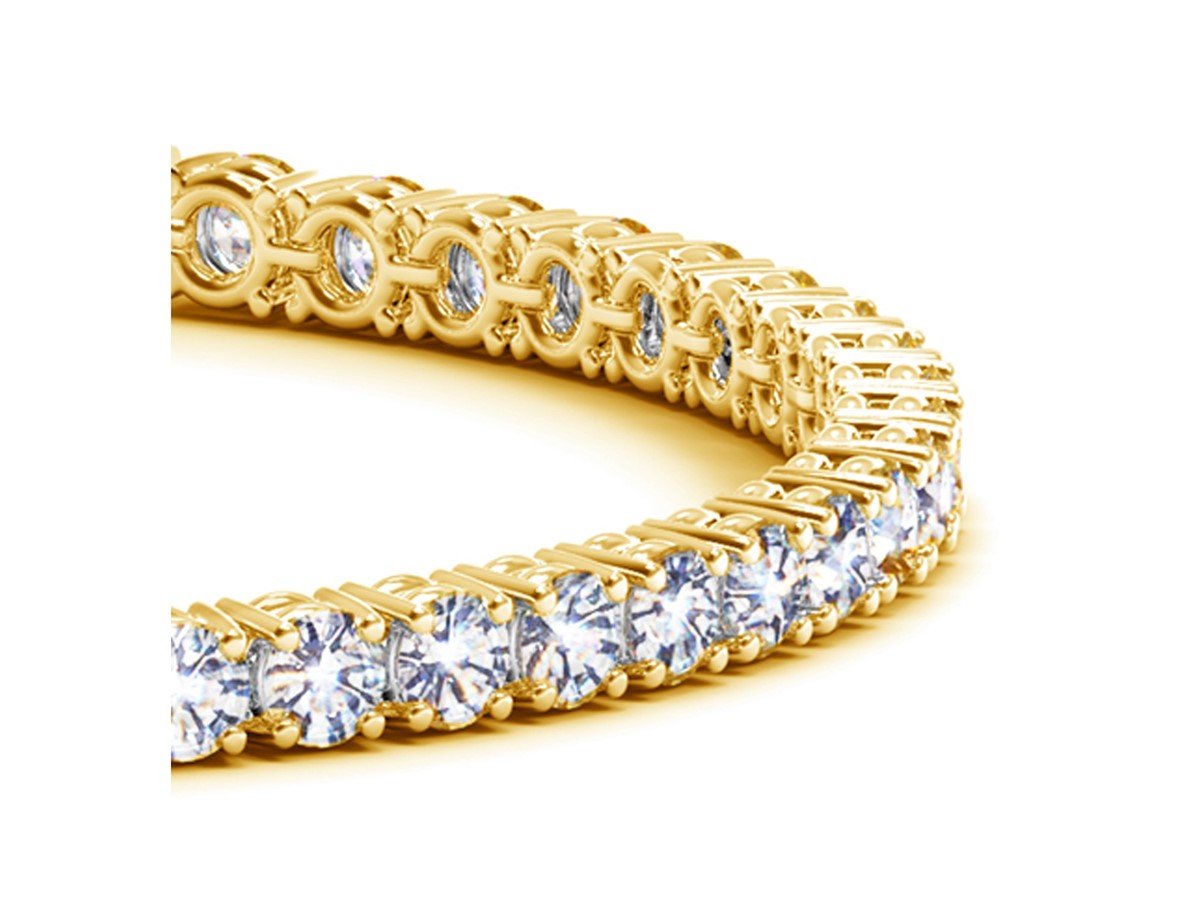 Lab Grown Round Diamond Tennis Bracelet in 14k Yellow Gold (10 cctw F/G  VS2/SI1)