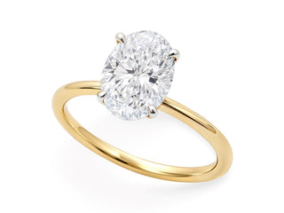 1 1/2 Carat Oval Lab Grown IGI G/VS1 Diamond Solitaire Ring in 14K Yellow Gold