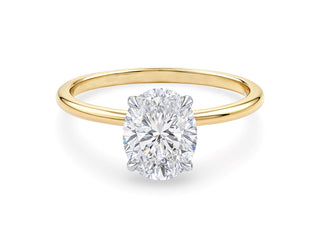 1 1/2 Carat Oval Lab Grown IGI G/VS1 Diamond Solitaire Ring in 14K Yellow Gold
