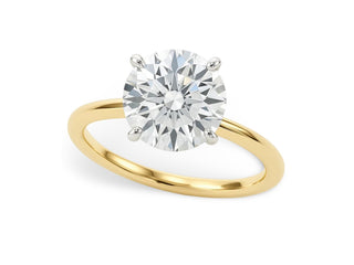 2 Carat Round Lab Grown IGI G/VS1 Diamond Solitaire Ring in 14K Yellow Gold