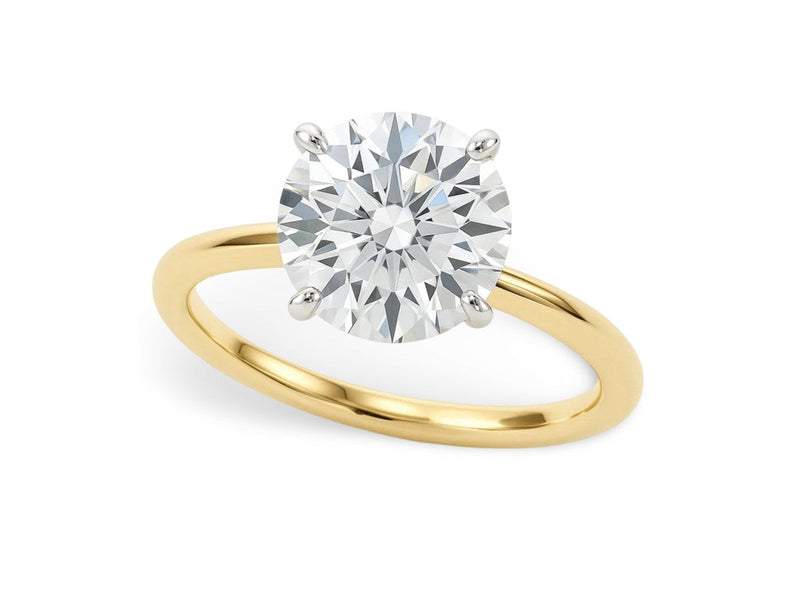 2 Carat Round Lab Grown IGI G/VS1 Diamond Solitaire Ring in 14K Yellow Gold