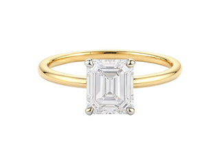 1 Carat Emerald Lab Grown IGI G/VS1 Diamond Solitaire Ring in 14K Yellow Gold