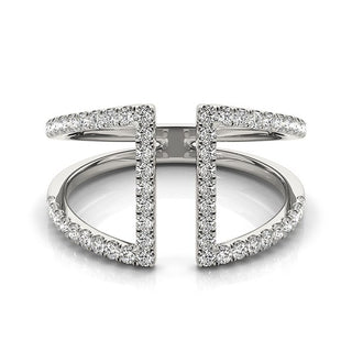 Fancy Dual Band Diamond Ring in 14k White Gold (1/2 cttw)