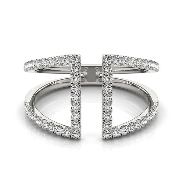 Fancy Dual Band Diamond Ring in 14k White Gold (1/2 cttw)