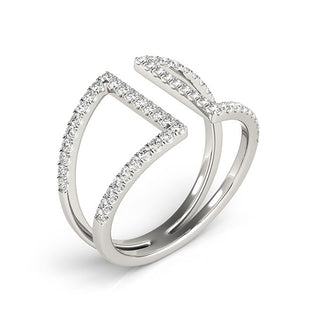 Fancy Dual Band Diamond Ring in 14k White Gold (1/2 cttw)