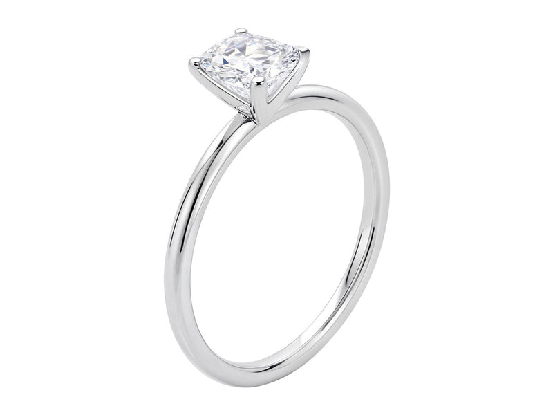 1 1/2 Carat Emerald Lab Grown IGI G/VS1 Diamond Solitaire Ring in 10K White Gold
