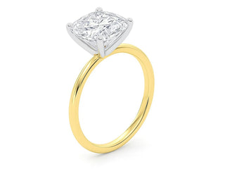 5 Carat Cushion Lab Grown IGI G/VS1 Diamond Solitaire Ring in 14K Yellow Gold