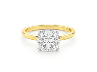 5 Carat Cushion Lab Grown IGI G/VS1 Diamond Solitaire Ring in 14K Yellow Gold
