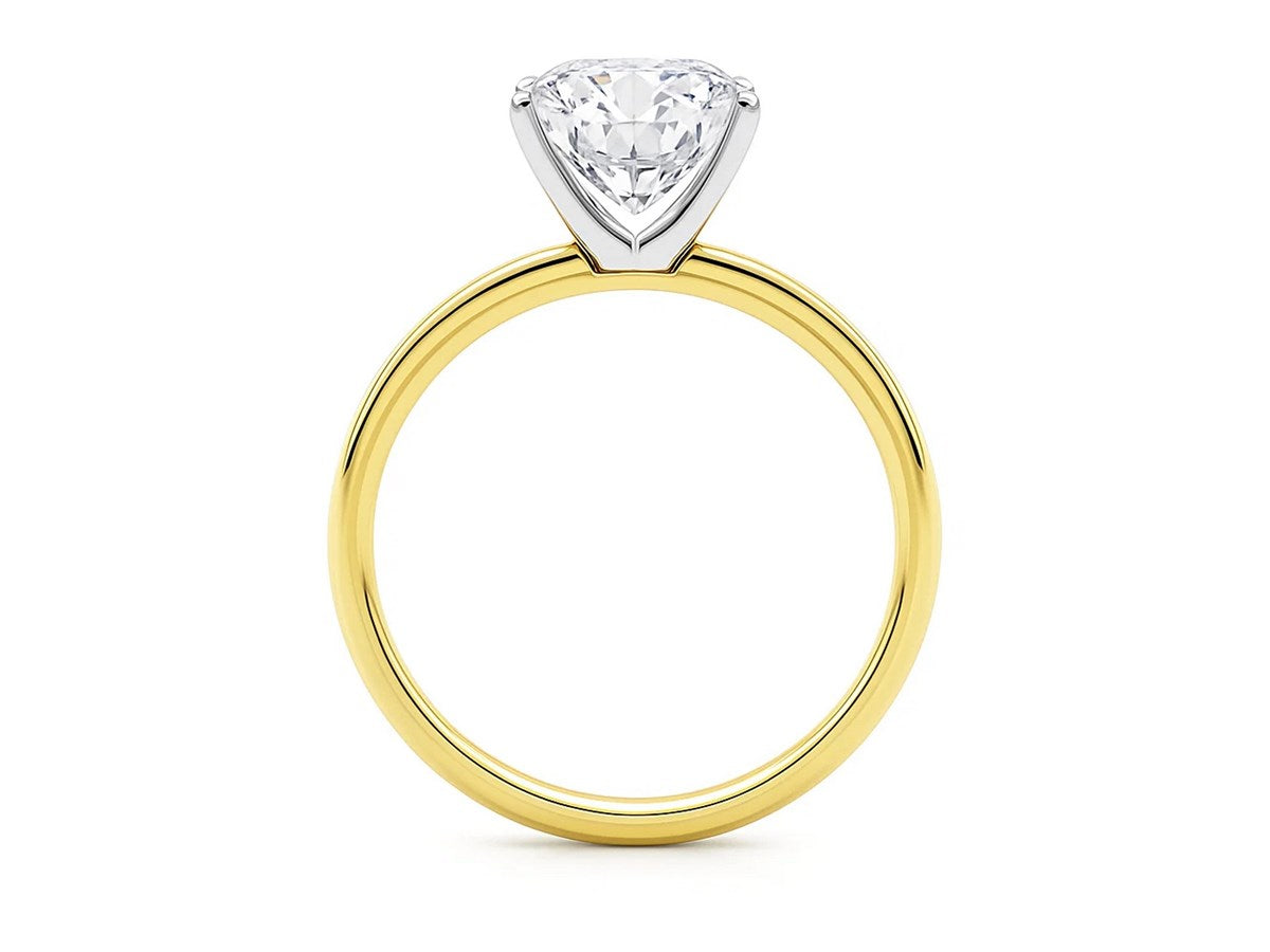 5 Carat Cushion Lab Grown IGI G/VS1 Diamond Solitaire Ring in 14K Yellow Gold