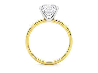 5 Carat Cushion Lab Grown IGI G/VS1 Diamond Solitaire Ring in 14K Yellow Gold