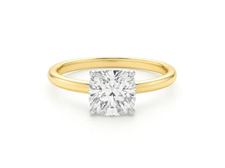 3 Carat Cushion Lab Grown IGI G/VS1 Diamond Solitaire Ring in 14K Yellow Gold