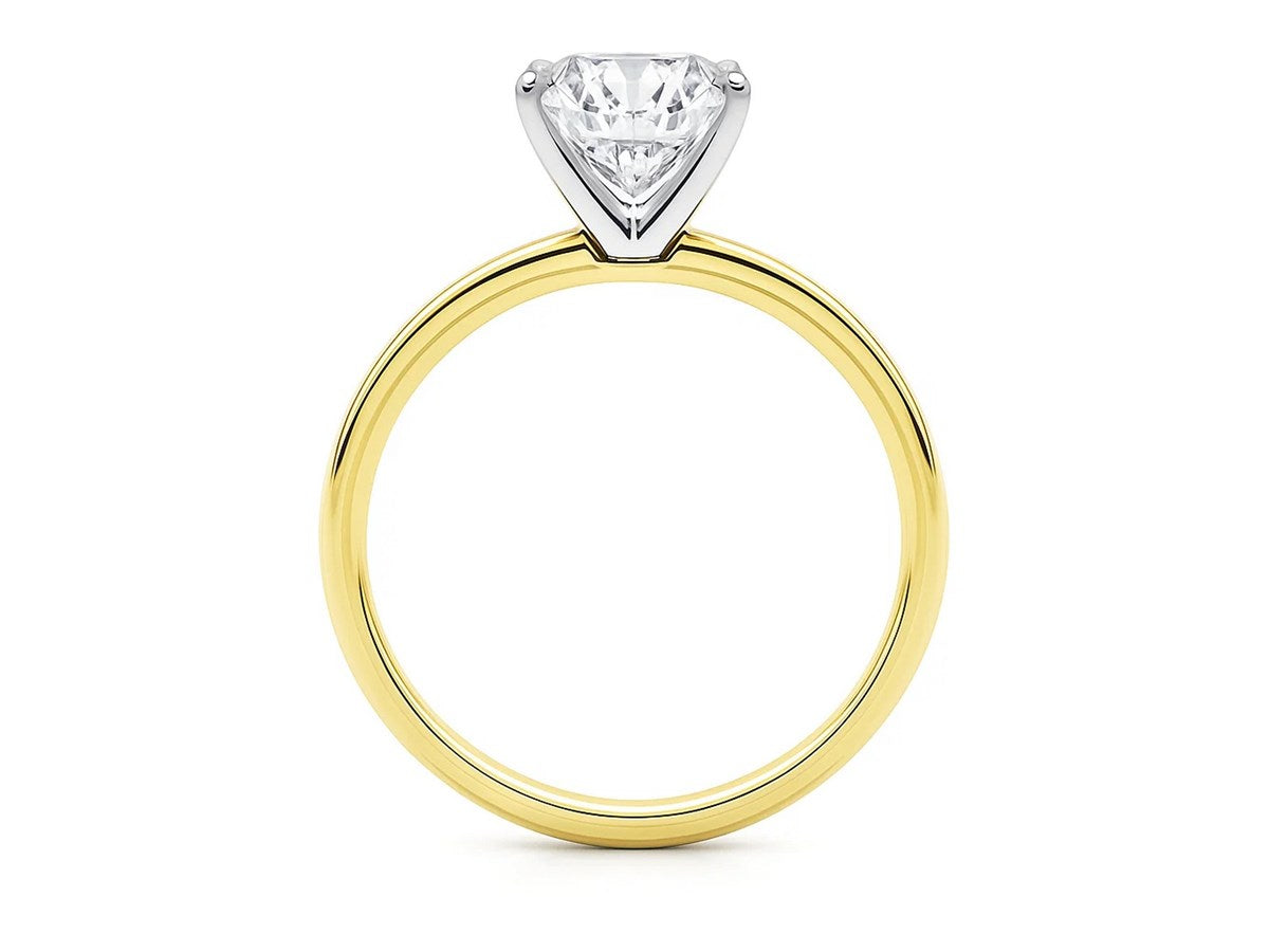 3 Carat Cushion Lab Grown IGI G/VS1 Diamond Solitaire Ring in 14K Yellow Gold