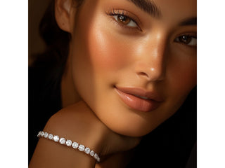 Lab Grown Round Diamond Tennis Bracelet in 14k White Gold (10 cctw F/G  VS2/SI1)