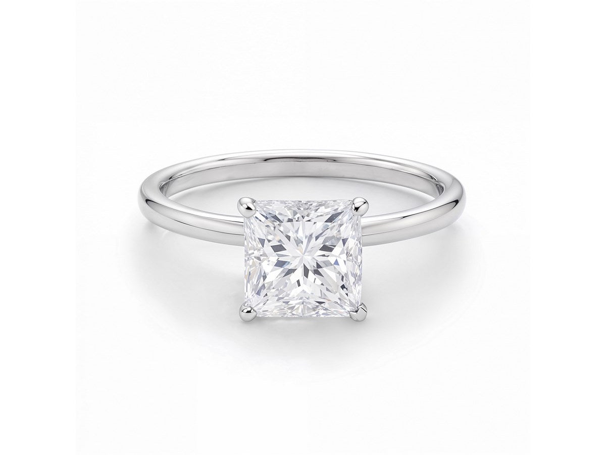 1.50Ct Princess Lab Grown IGI G/VS1 Diamond Ring in 10K White Gold