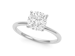 3 Carat Cushion Lab Grown IGI G/VS1 Diamond Solitaire Ring in 14K White Gold