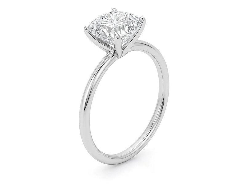 3 Carat Cushion Lab Grown IGI G/VS1 Diamond Solitaire Ring in 14K White Gold
