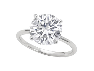 5 Carat Round Lab Grown IGI G/VS1 Diamond Solitaire Ring in 14K White Gold