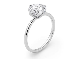 5 Carat Round Lab Grown IGI G/VS1 Diamond Solitaire Ring in 14K White Gold
