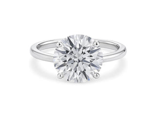 5 Carat Round Lab Grown IGI G/VS1 Diamond Solitaire Ring in 14K White Gold