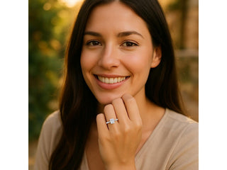 1 Carat Radiant Lab Grown IGI G/VS1 Diamond Solitaire Ring in 14K White Gold