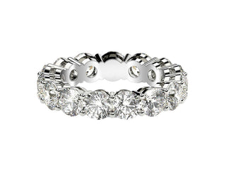 Round Cut Lab Grown Diamond Eternity Ring in 14k White Gold (5 cttw FG/VS2)