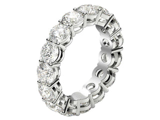 Round Cut Lab Grown Diamond Eternity Ring in 14k White Gold (5 cttw FG/VS2)