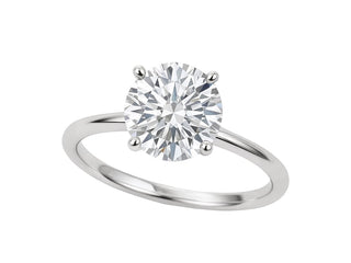 2 Carat Round Lab Grown IGI G/VS1 Diamond Solitaire Ring in Sterling Silver