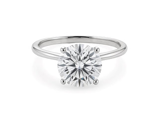 2 Carat Round Lab Grown IGI G/VS1 Diamond Solitaire Ring in Sterling Silver