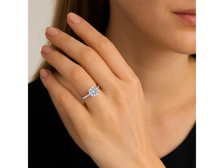 2 Carat Round Lab Grown IGI G/VS1 Diamond Solitaire Ring in Sterling Silver