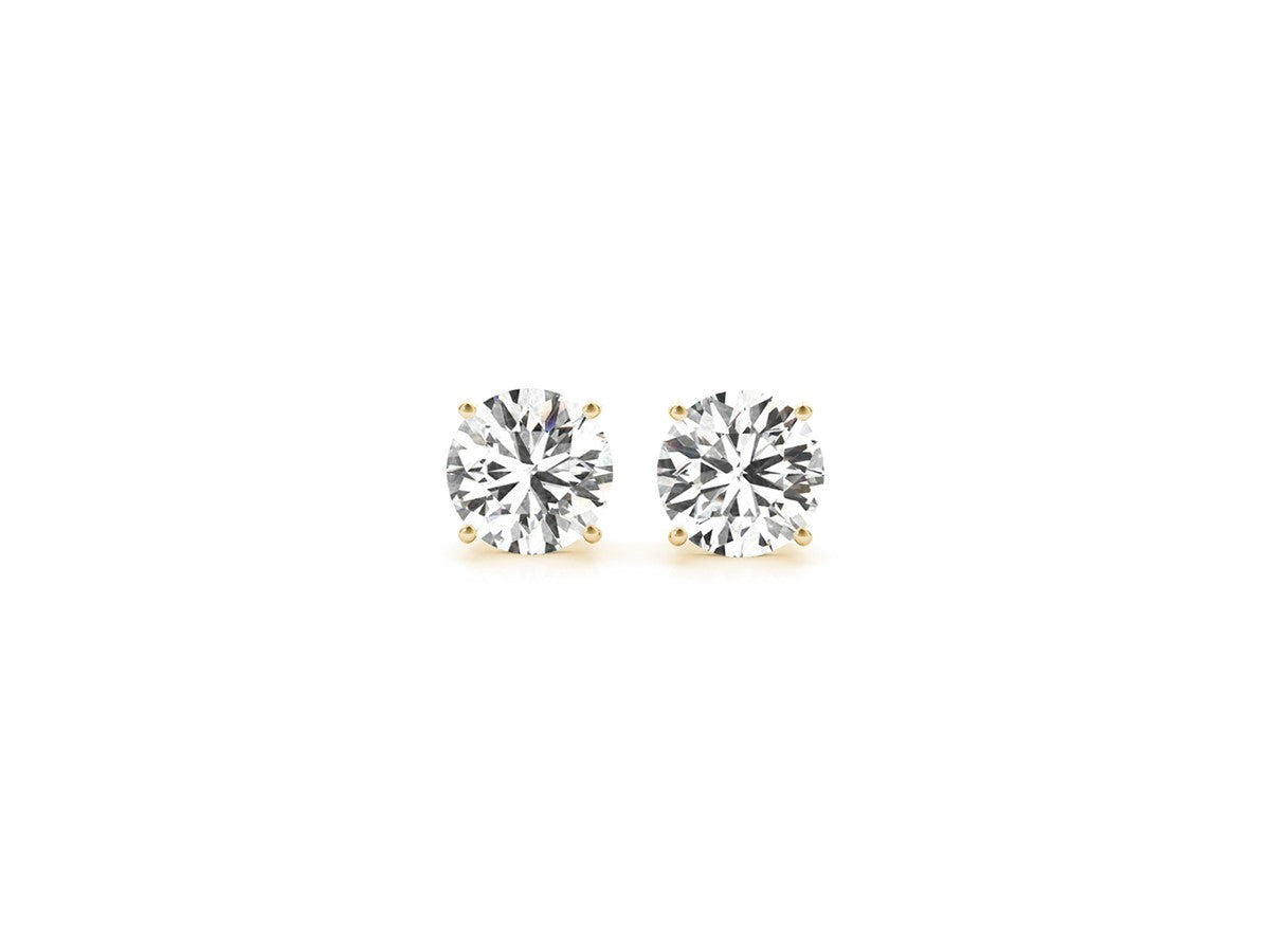 2 cttw Certified IGI Lab Grown Round Diamond Stud Earrings 14k Yellow Gold (G/VS2)