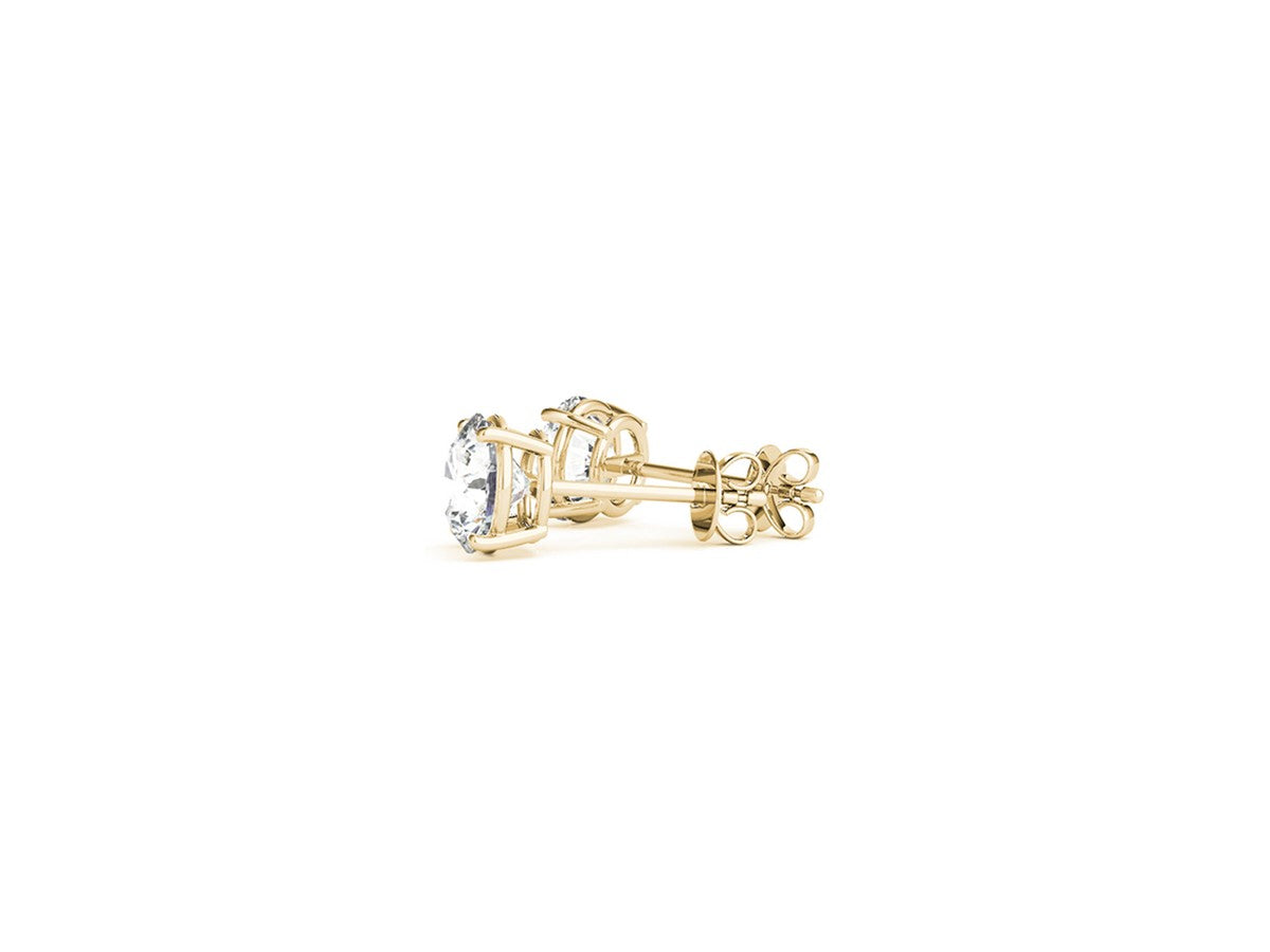 2 cttw Certified IGI Lab Grown Round Diamond Stud Earrings 14k Yellow Gold (G/VS2)